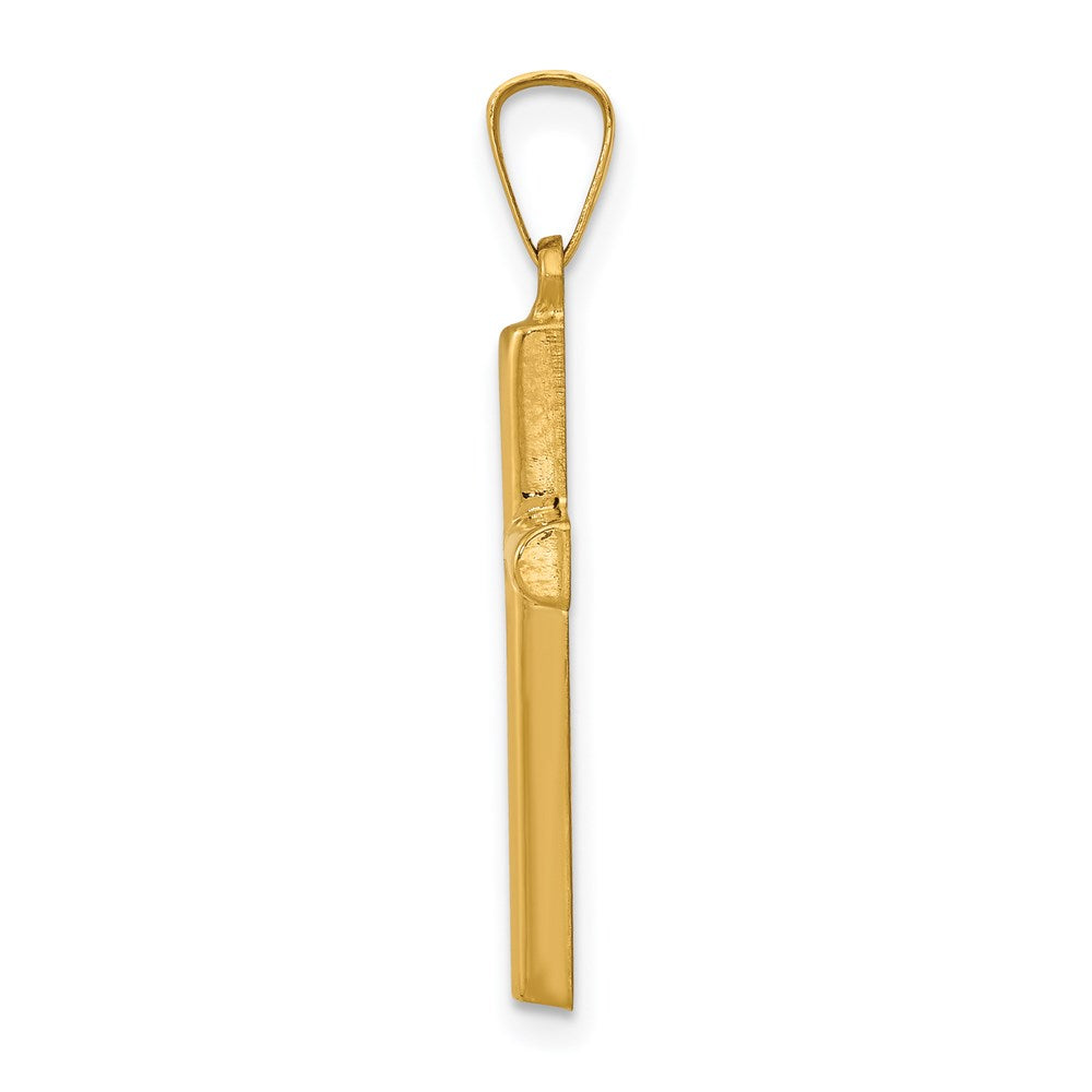 Million Charms 14K Yellow Gold Themed Hollow Relgious Cross Pendant