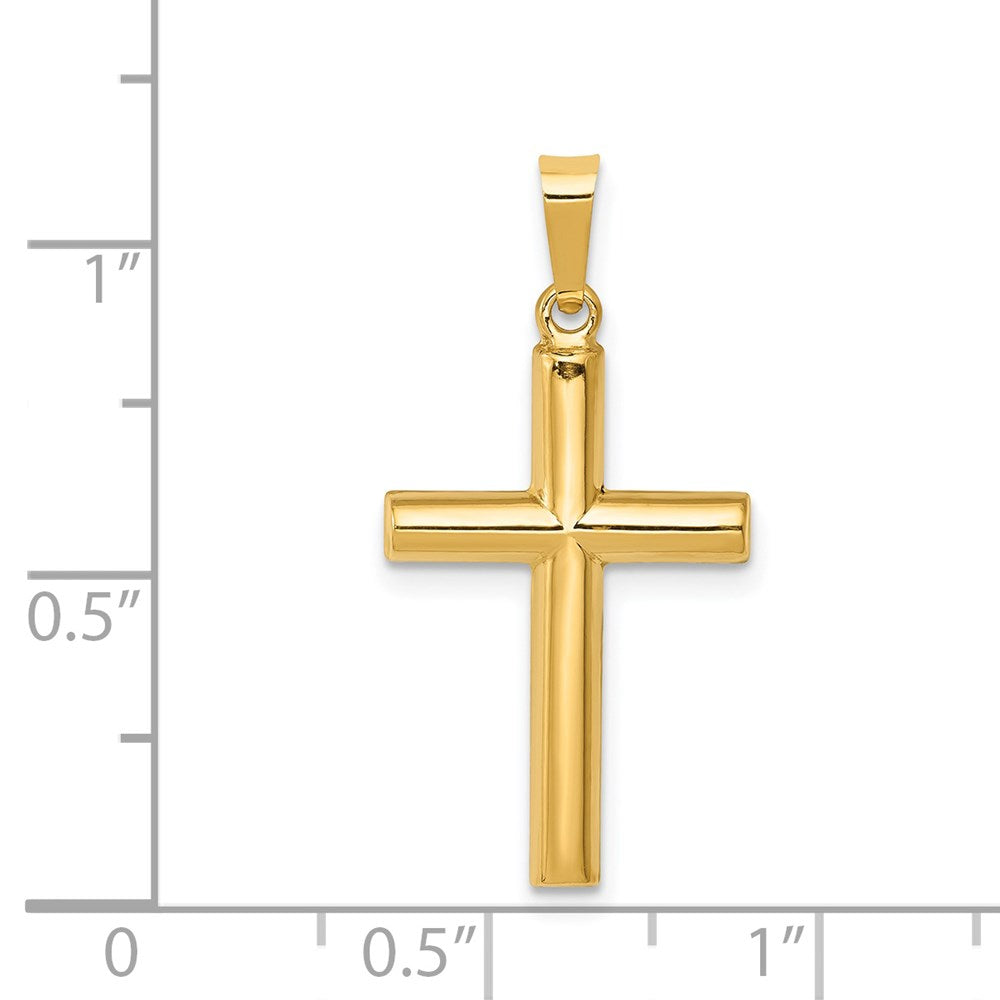 Million Charms 14K Yellow Gold Themed Hollow Relgious Cross Pendant