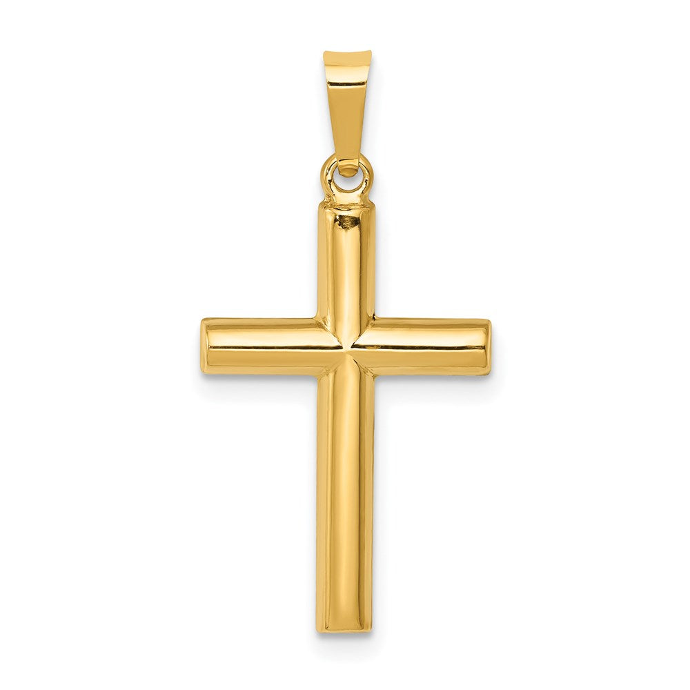 Million Charms 14K Yellow Gold Themed Hollow Relgious Cross Pendant