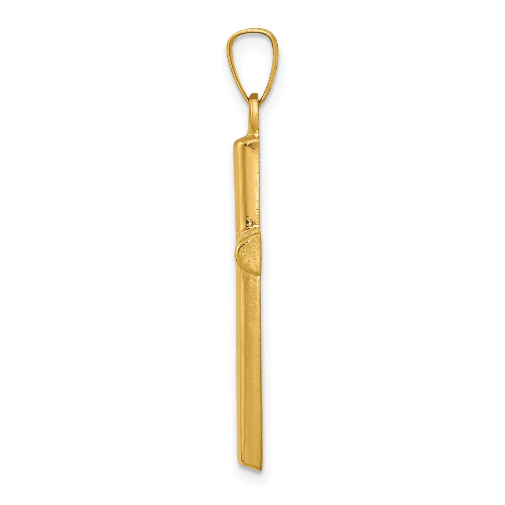 Million Charms 14K Yellow Gold Themed Hollow Relgious Cross Pendant