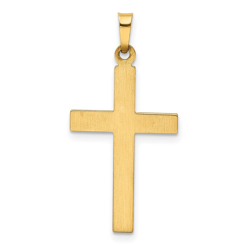 Million Charms 14K Yellow Gold Themed Hollow Relgious Cross Pendant