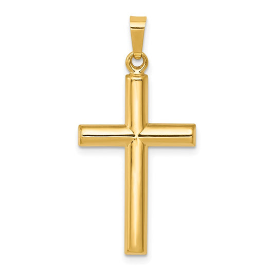 Million Charms 14K Yellow Gold Themed Hollow Relgious Cross Pendant