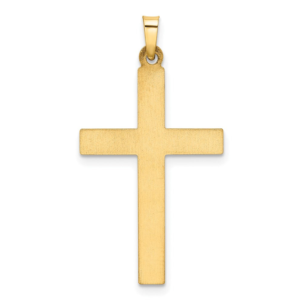 Million Charms 14K Yellow Gold Themed Hollow Relgious Cross Pendant