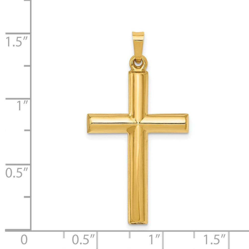 Million Charms 14K Yellow Gold Themed Hollow Relgious Cross Pendant