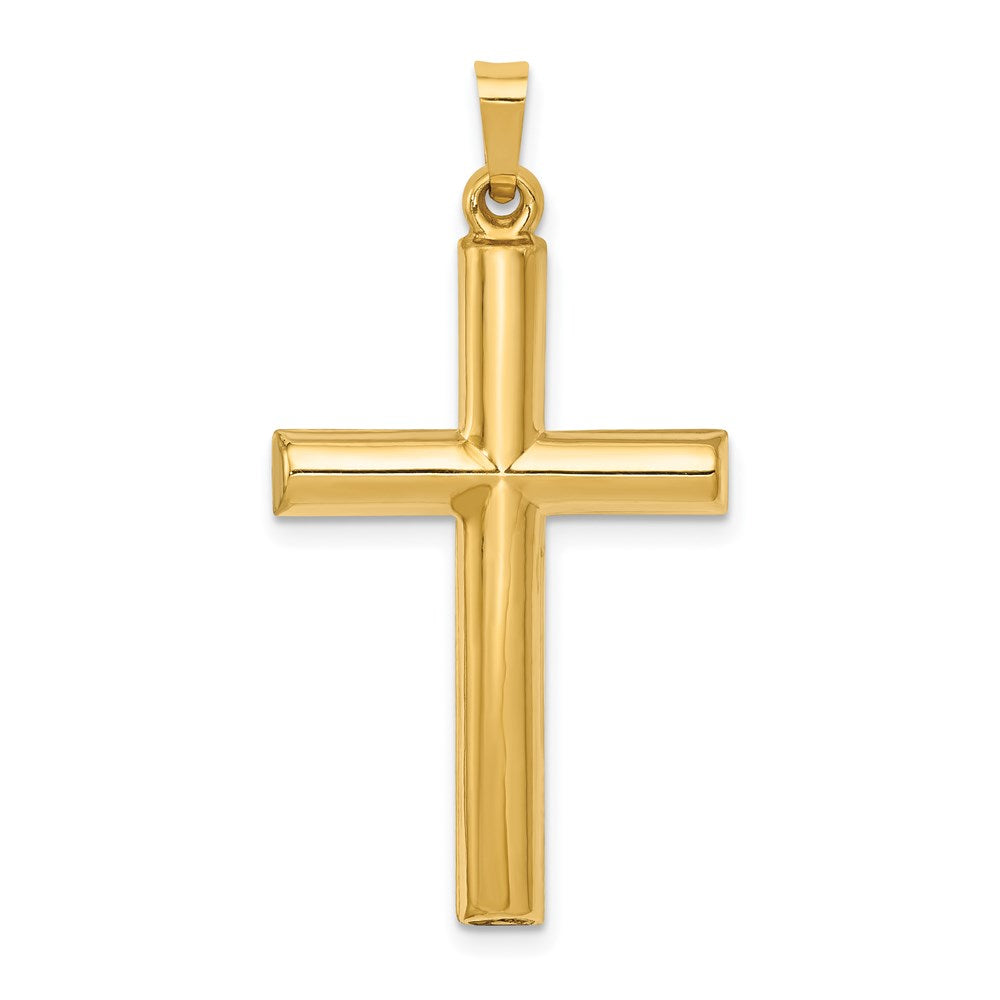 Million Charms 14K Yellow Gold Themed Hollow Relgious Cross Pendant