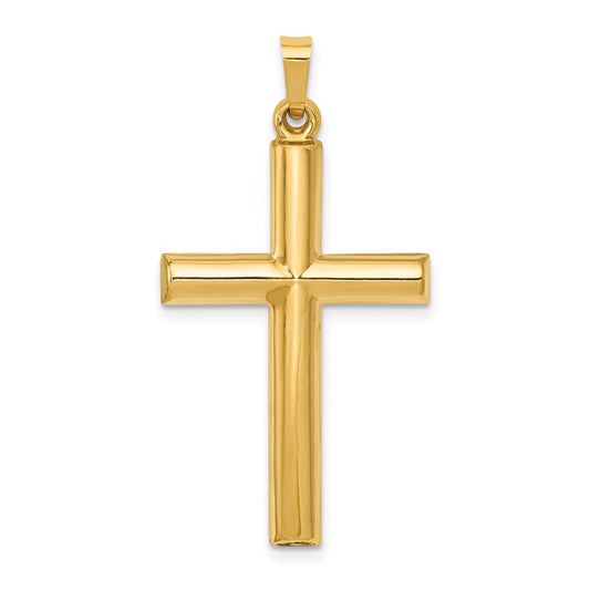 Million Charms 14K Yellow Gold Themed Hollow Relgious Cross Pendant
