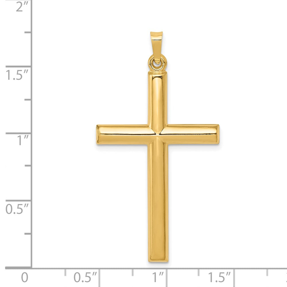 Million Charms 14K Yellow Gold Themed Hollow Relgious Cross Pendant