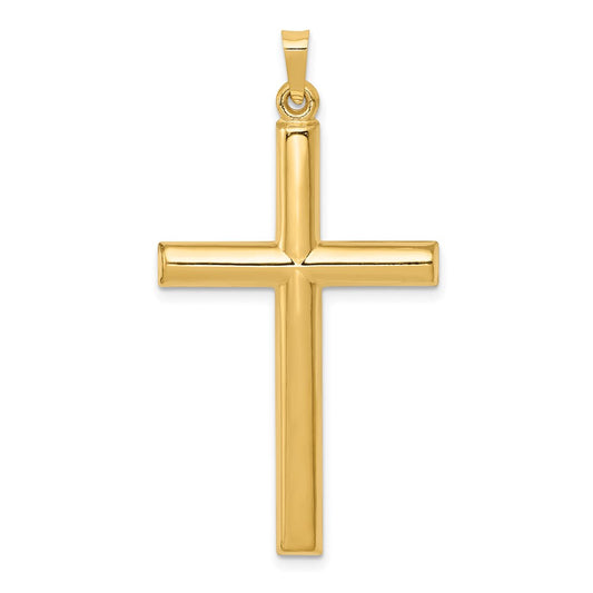 Million Charms 14K Yellow Gold Themed Hollow Relgious Cross Pendant