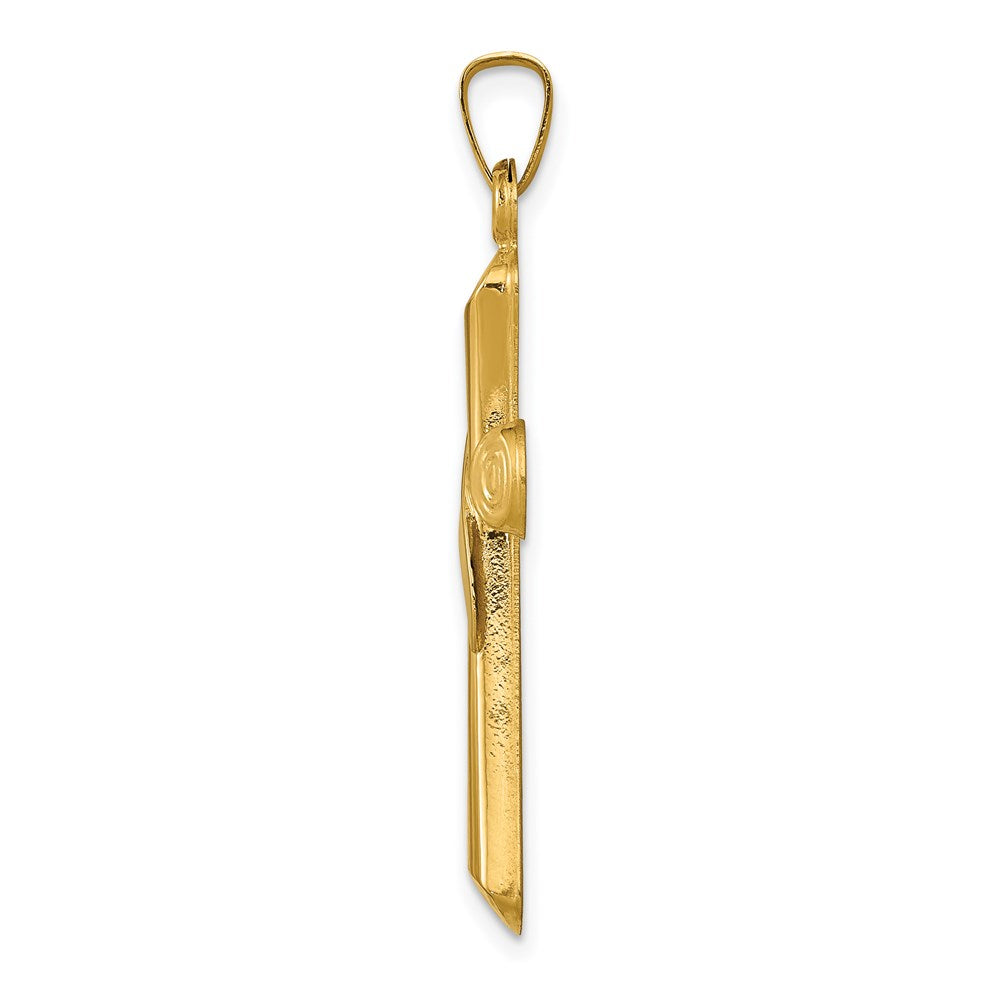 Million Charms 14K Two-Tone Hollow Relgious Cross Pendant