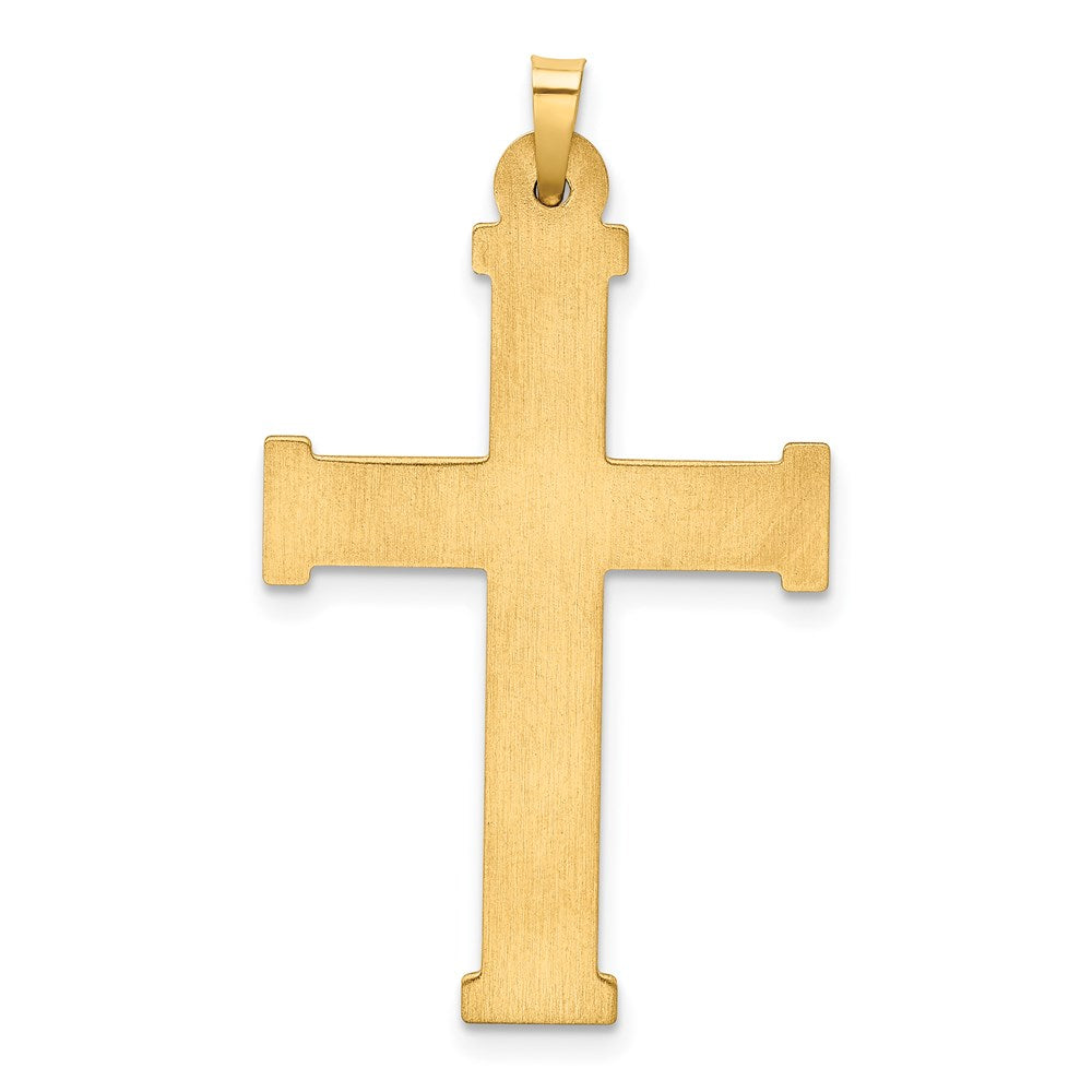 Million Charms 14K Yellow Gold Themed Hollow Latin Relgious Cross Pendant