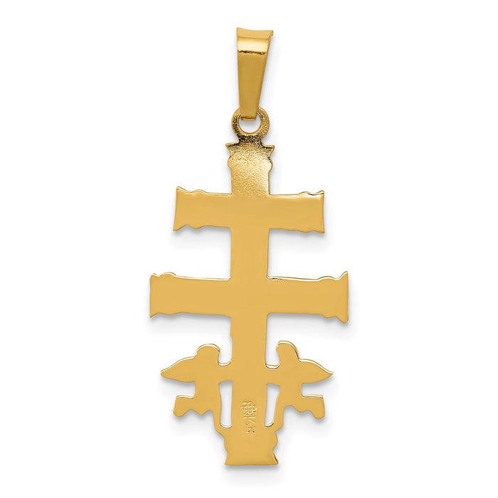 Million Charms 14K Two-Tone Cara Vaca Relgious Crucifix Pendant