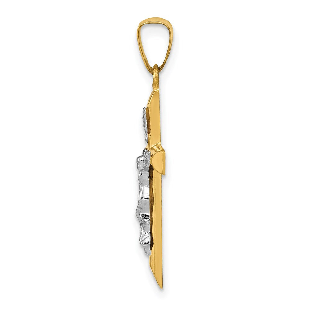 Million Charms 14K Two-Tone Inri Hollow Relgious Crucifix Pendant
