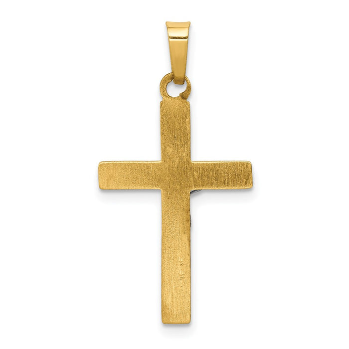 Million Charms 14K Two-Tone Inri Hollow Relgious Crucifix Pendant