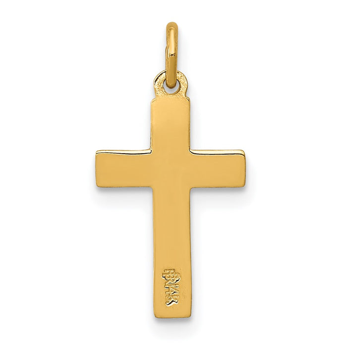 Million Charms 14K Yellow Gold Themed Inri Relgious Crucifix Charm