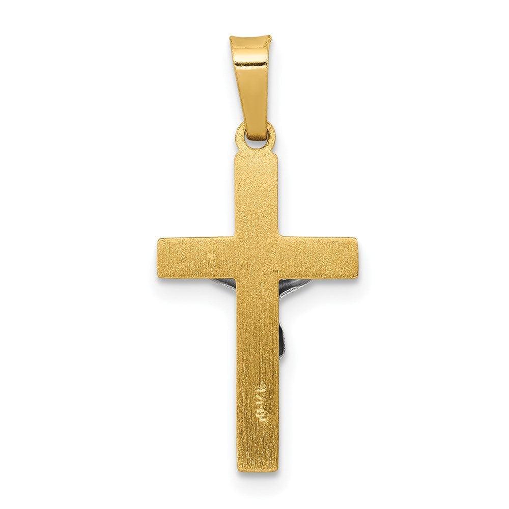 Million Charms 14K Two-Tone Inri Hollow Relgious Crucifix Pendant