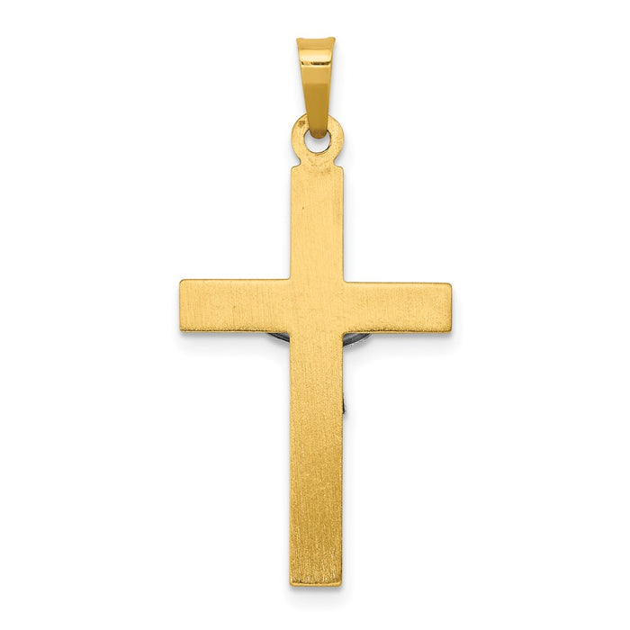 Million Charms 14K Two-Tone Inri Hollow Relgious Crucifix Pendant