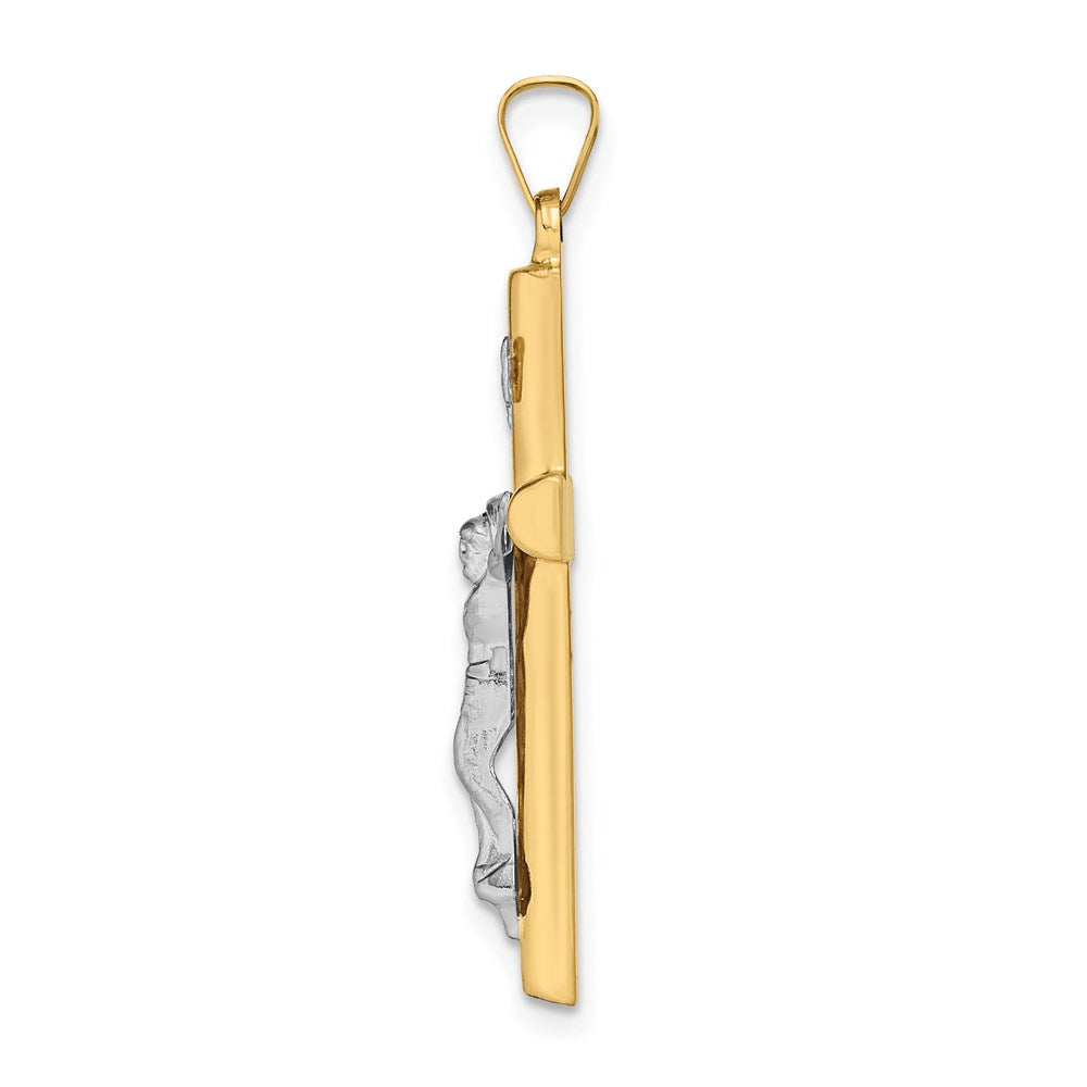 Million Charms 14K Two-Tone Inri Hollow Relgious Crucifix Pendant