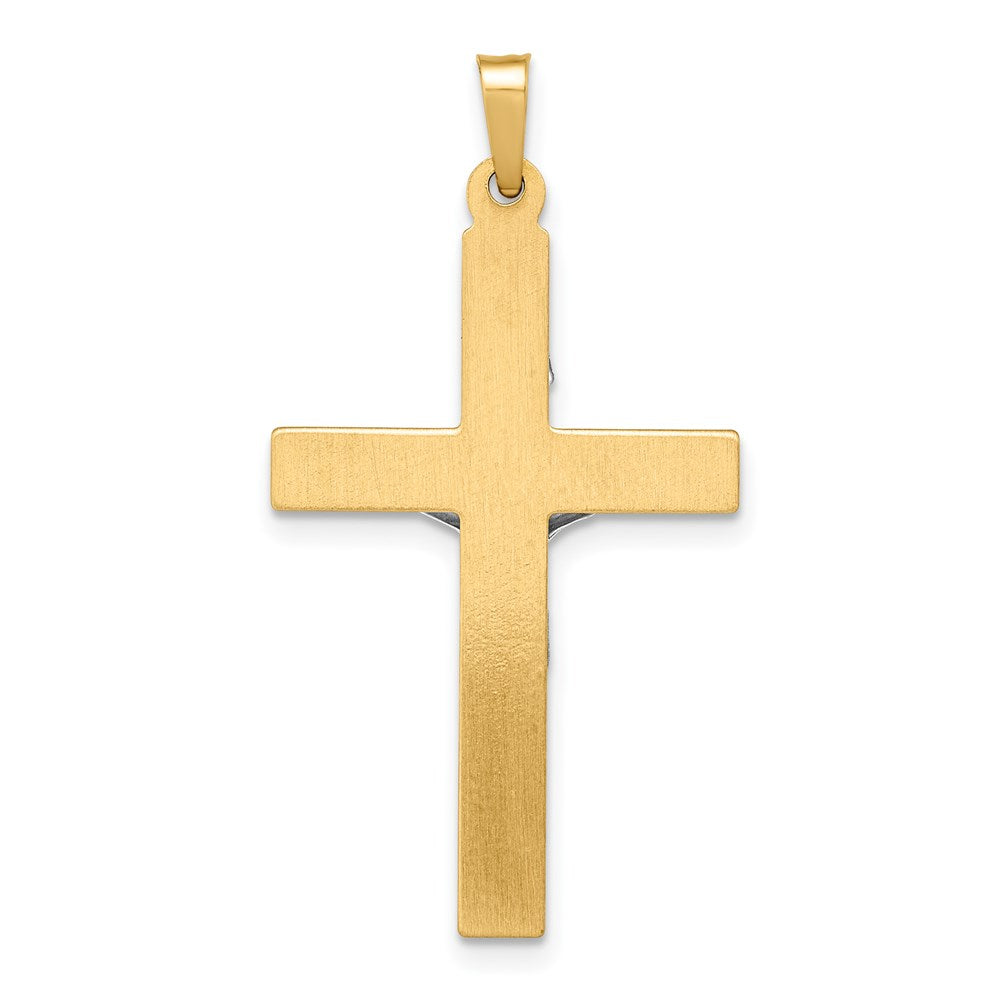 Million Charms 14K Two-Tone Inri Hollow Relgious Crucifix Pendant