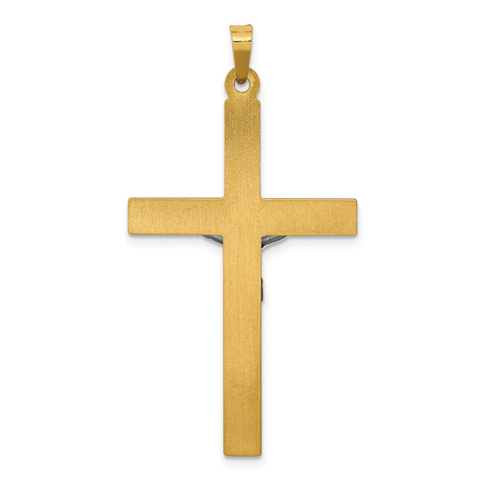 Million Charms 14K Two-Tone Inri Hollow Relgious Crucifix Pendant