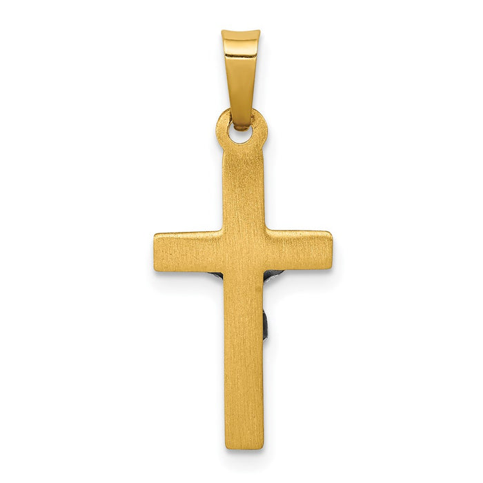 Million Charms 14K Two-Tone Inri Hollow Relgious Crucifix Pendant