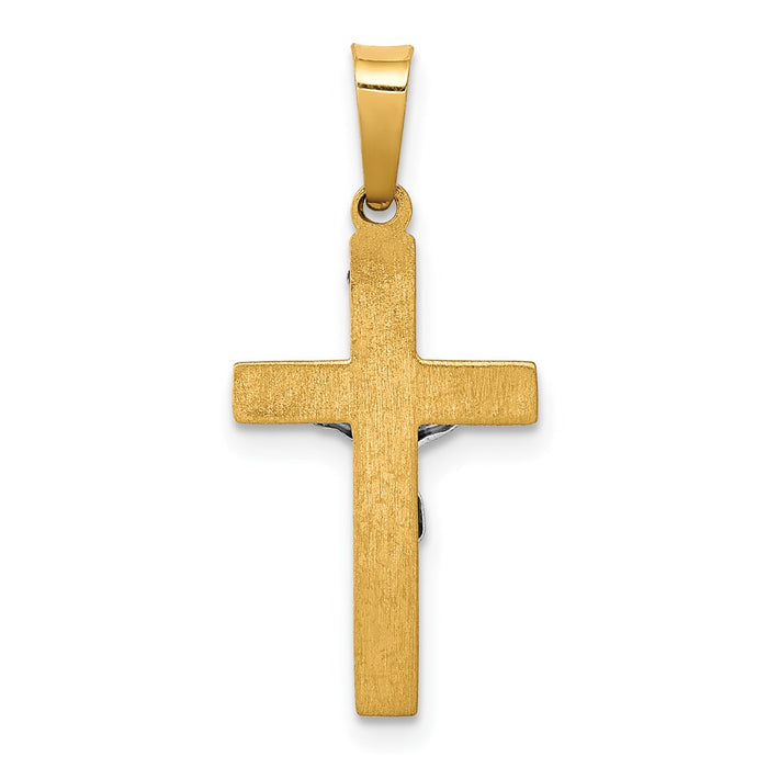 Million Charms 14K Two-Tone Inri Hollow Relgious Crucifix Pendant