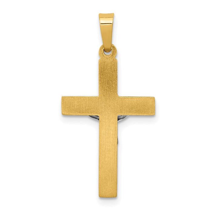 Million Charms 14K Two-Tone Inri Hollow Relgious Crucifix Pendant