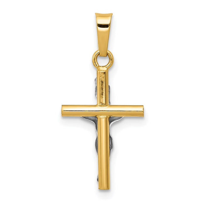 Million Charms 14K Two-Tone Inri Hollow Relgious Crucifix Pendant