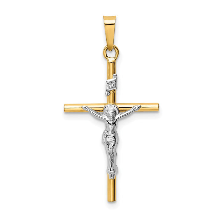 Million Charms 14K Two-Tone Inri Relgious Crucifix Pendant