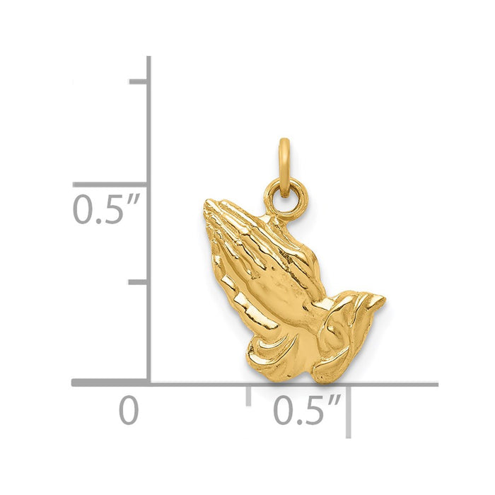 Million Charms 14K Yellow Gold Themed Praying Hands Charm