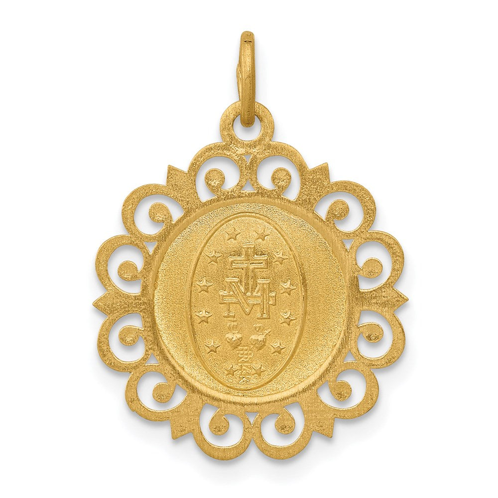 Million Charms 14K Yellow Gold Themed Religious Miraculous Medal Charm
