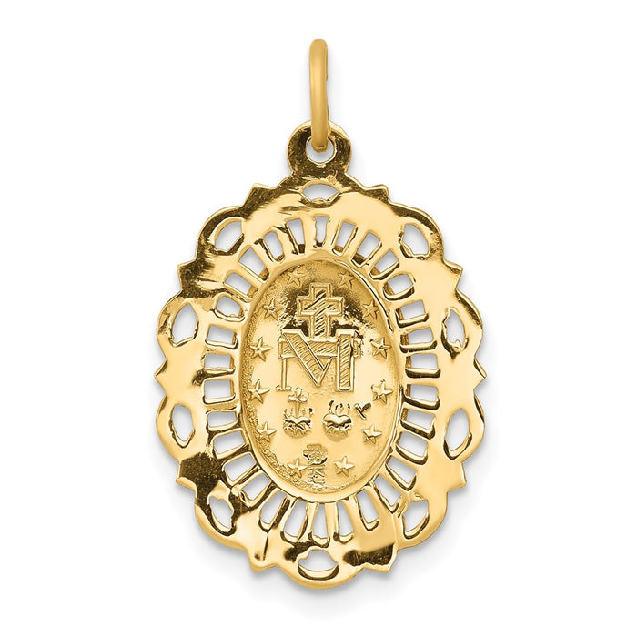 Million Charms 14K Yellow Gold Themed Religious Miraculous Medal Charm