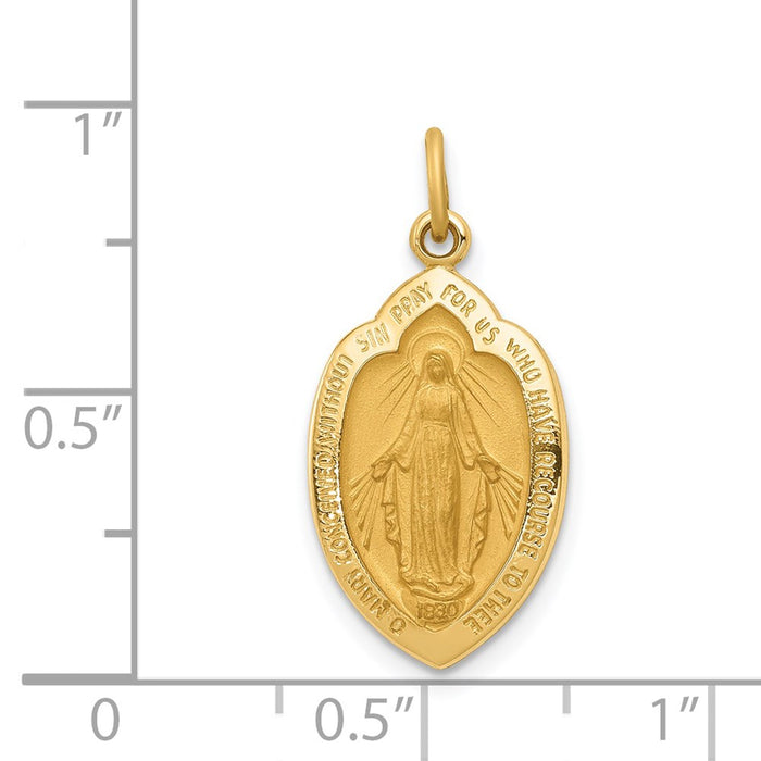 Million Charms 14K Yellow Gold Themed Religious Miraculous Medal Charm