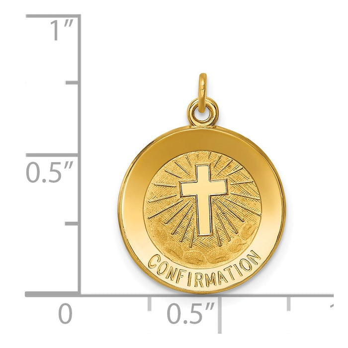 Million Charms 14K Yellow Gold Themed Confirmation Medal Charm