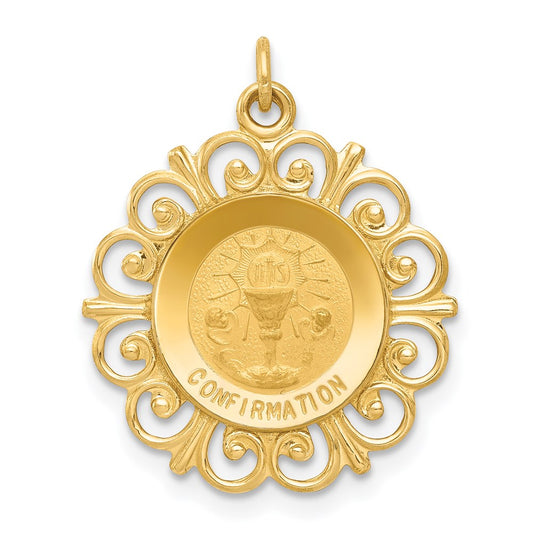 Million Charms 14K Yellow Gold Themed Confirmation Medal Charm