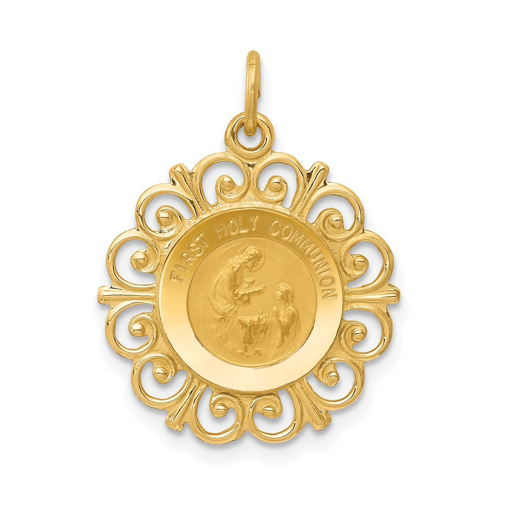 Million Charms 14K Yellow Gold Themed First Religious Holy Communion Charm