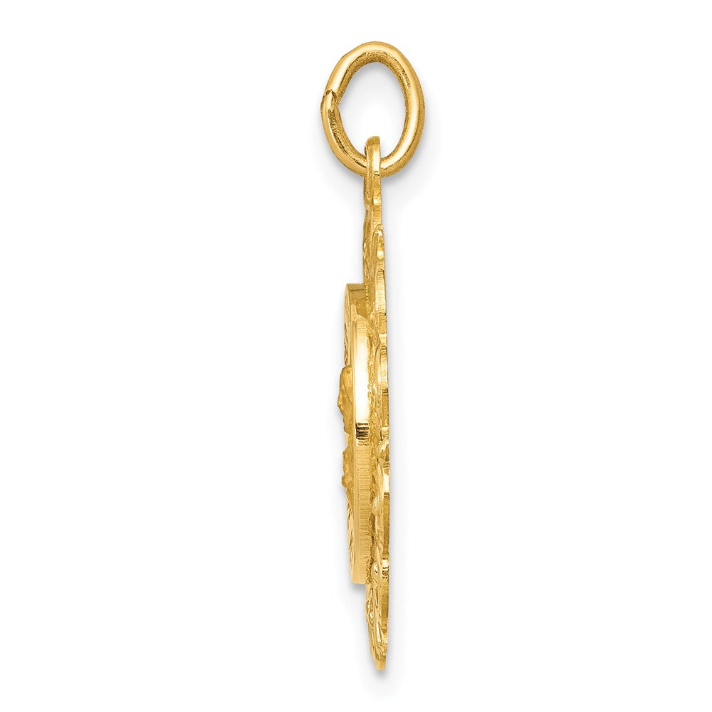 Million Charms 14K Yellow Gold Themed Sacred Heart Of Jesus Medal Charm