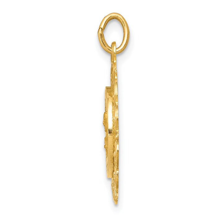 Million Charms 14K Yellow Gold Themed Sacred Heart Of Jesus Medal Charm