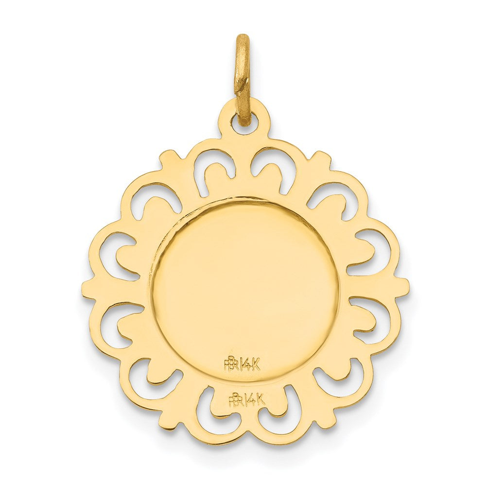 Million Charms 14K Yellow Gold Themed Sacred Heart Of Jesus Medal Charm