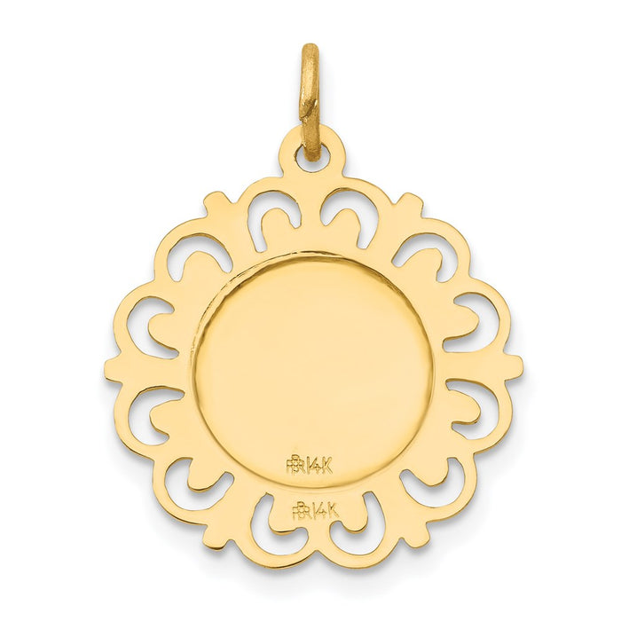 Million Charms 14K Yellow Gold Themed Sacred Heart Of Jesus Medal Charm