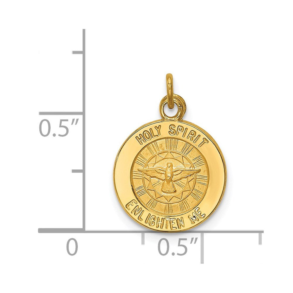 Million Charms 14K Yellow Gold Themed Holy Spirit Medal Charm