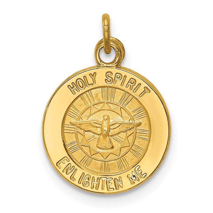 Million Charms 14K Yellow Gold Themed Holy Spirit Medal Charm