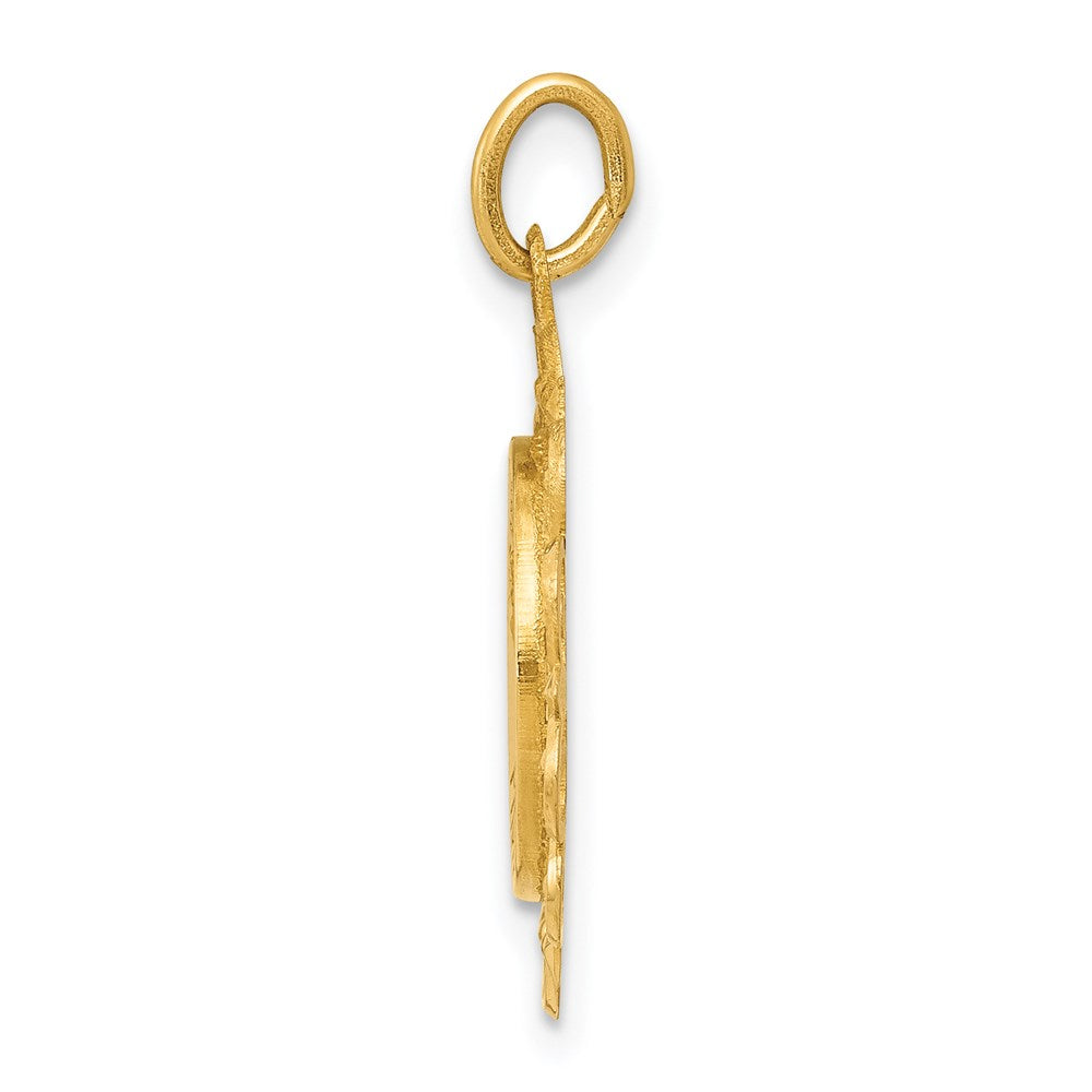 Million Charms 14K Yellow Gold Themed Religious Saint Christopher Medal Charm