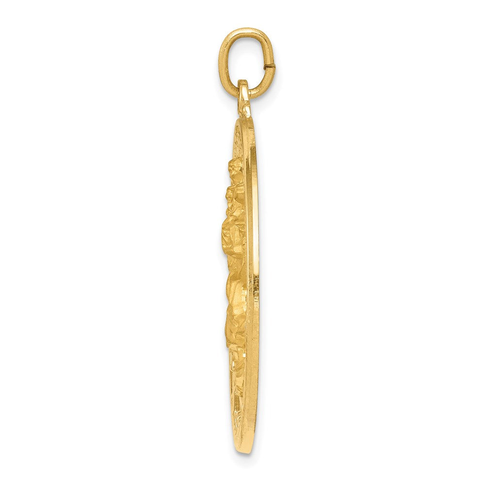 Million Charms 14K Yellow Gold Themed Religious Saint Christopher Medal Pendant