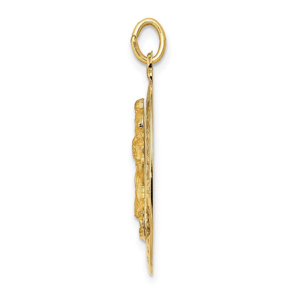 Million Charms 14K Yellow Gold Themed Religious Saint Christopher Medal Pendant