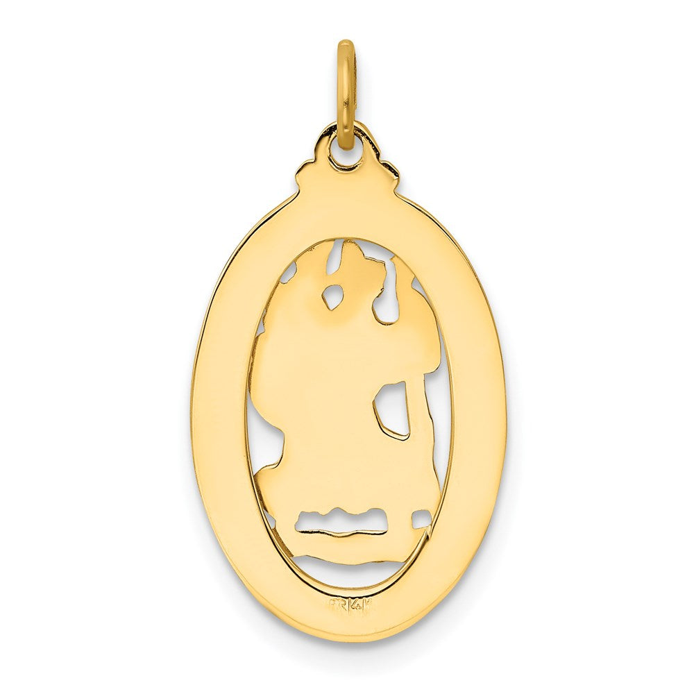 Million Charms 14K Yellow Gold Themed Religious Saint Christopher Medal Pendant