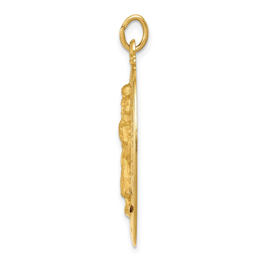Million Charms 14K Yellow Gold Themed Religious Saint Christopher Medal Pendant