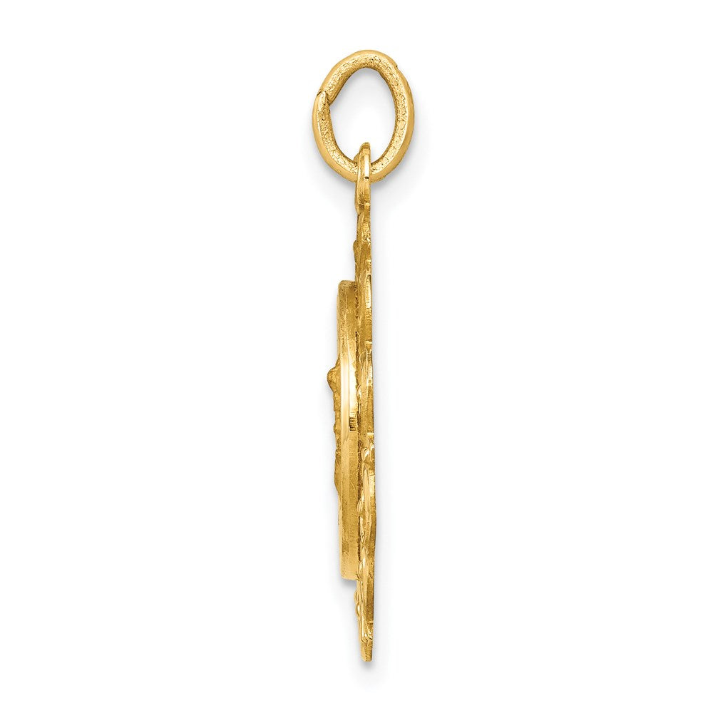 Million Charms 14K Yellow Gold Themed Religious Saint Michael Medal Charm