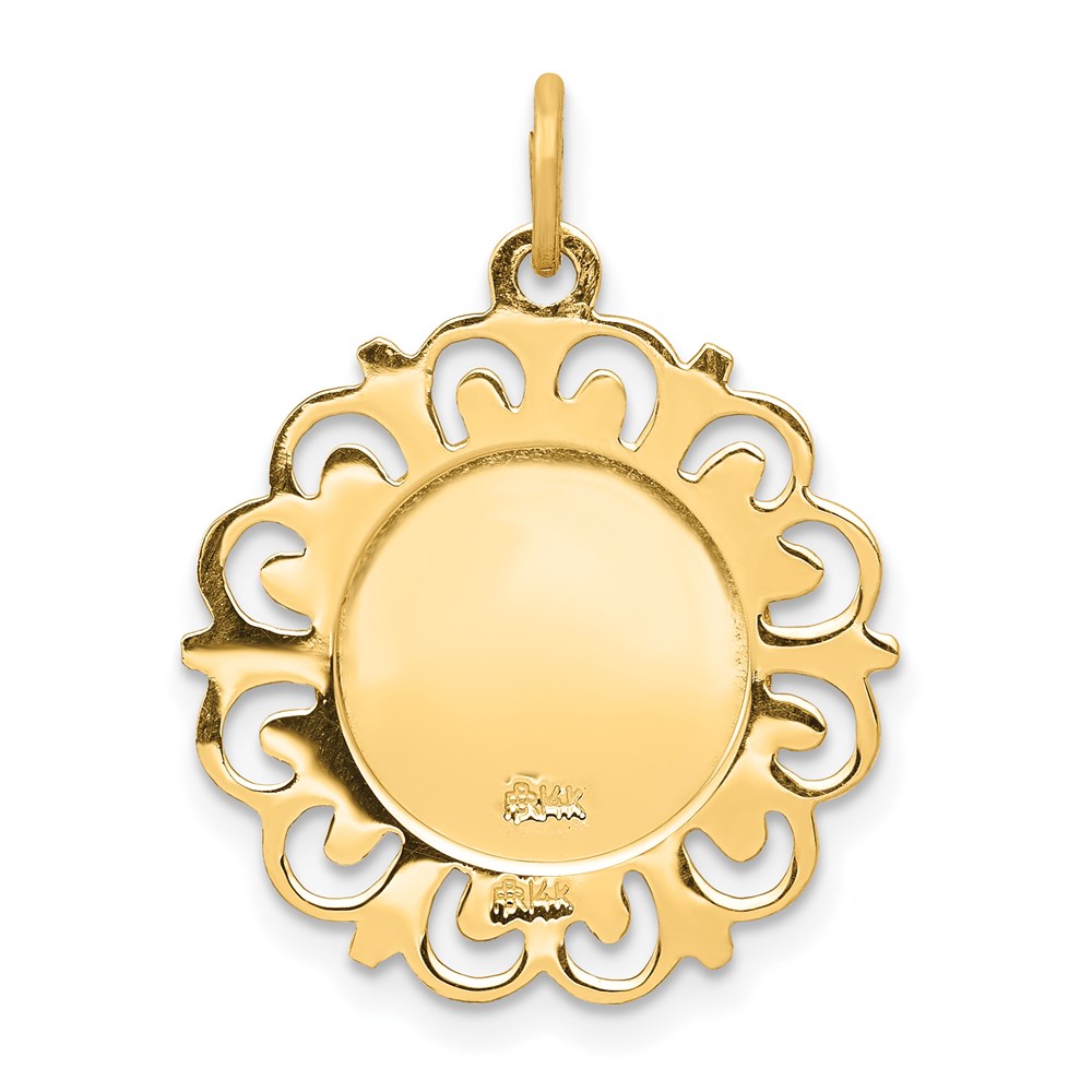 Million Charms 14K Yellow Gold Themed Religious Saint Michael Medal Charm