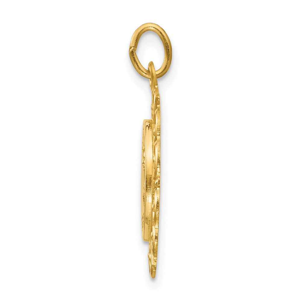 Million Charms 14K Yellow Gold Themed Religious Saint Theresa Medal Charm