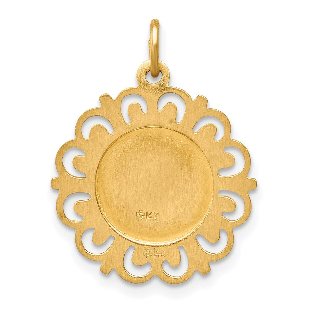 Million Charms 14K Yellow Gold Themed Religious Saint Theresa Medal Charm